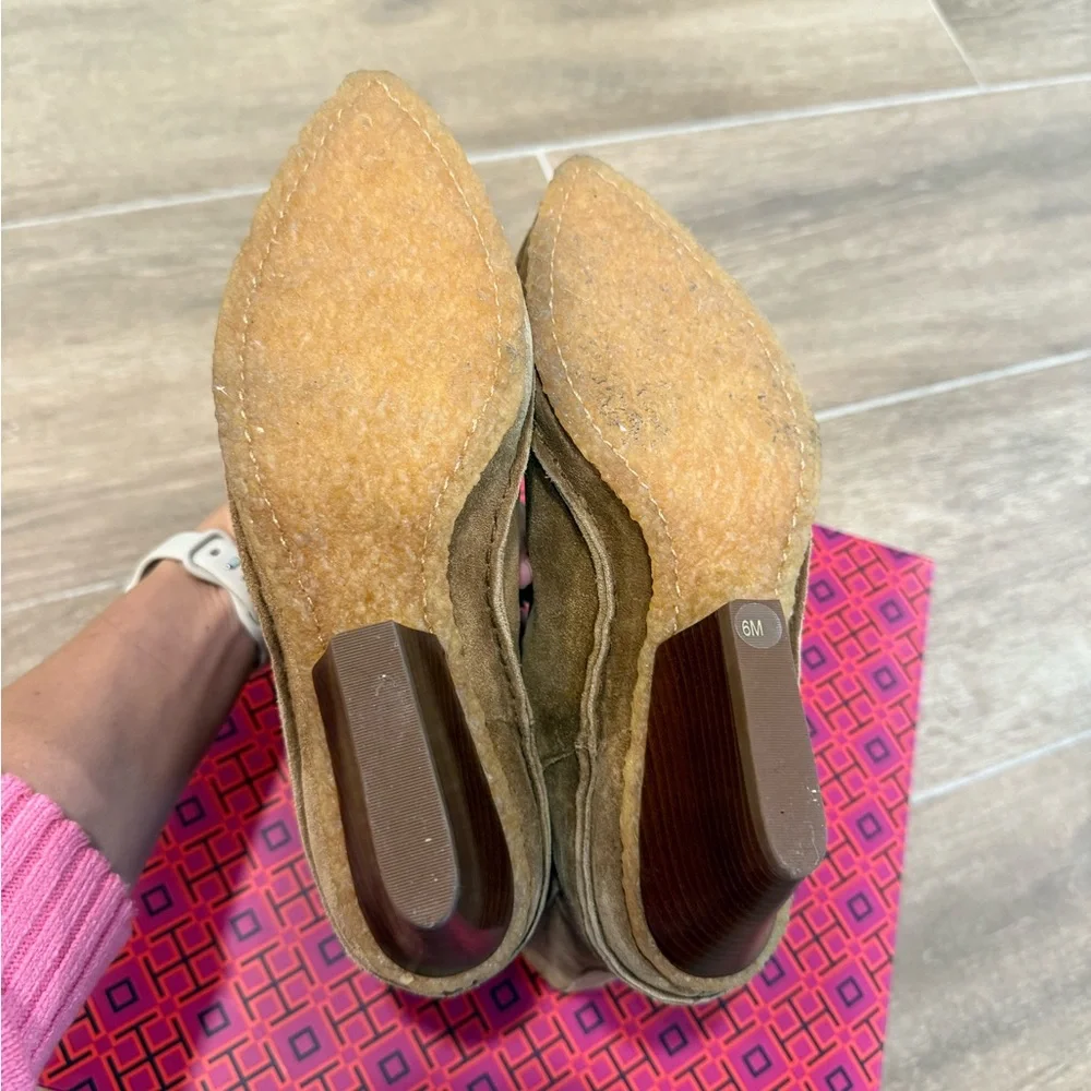 EEUC Tory Burch Lila Suede Heeled Ankle Bootie Alce Suede - 6 - Picture 9 of 9